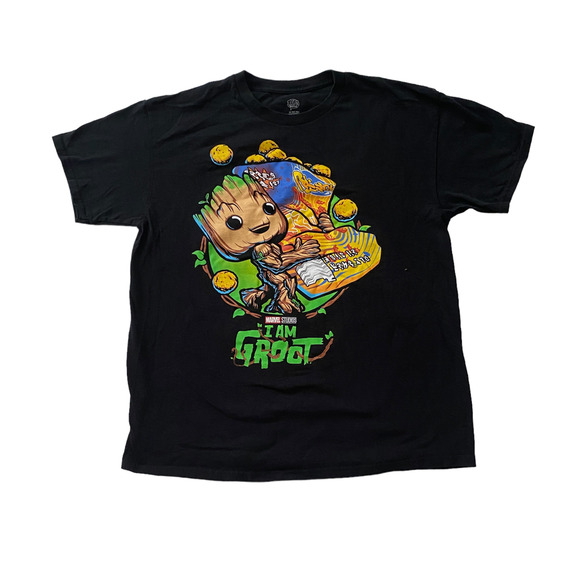 Marvel Pop Size L Guardians Of The Galaxy I Am Groot Black Short Sleeve T-Shirt - Picture 1 of 4